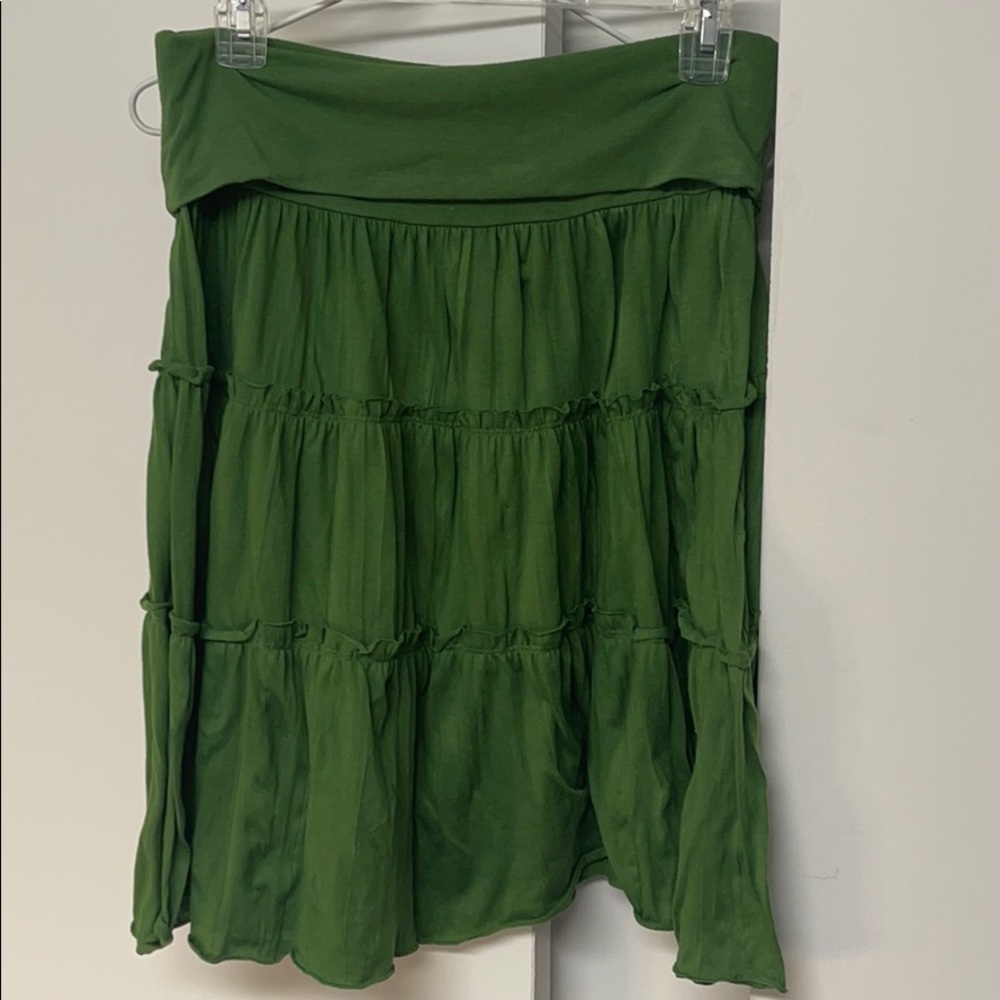 Xhiliration green knit waist skirt